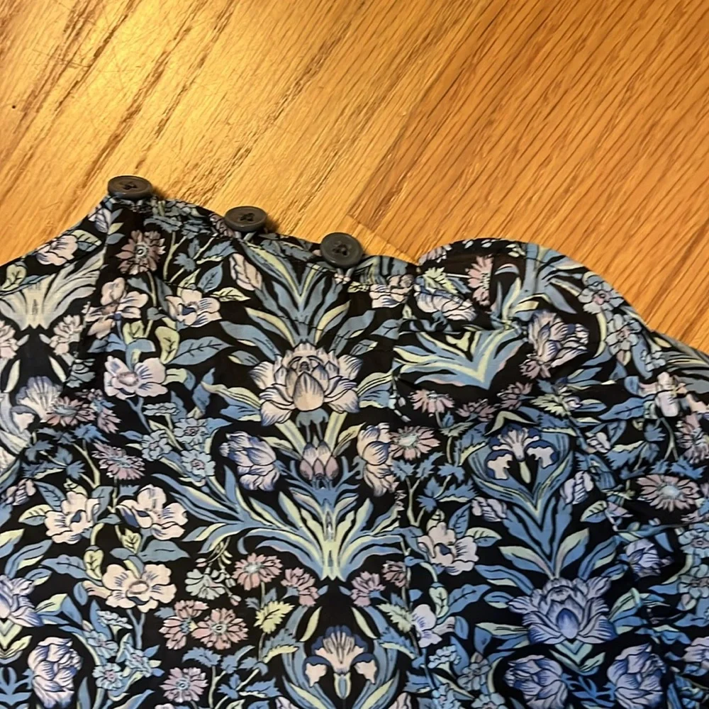 J.Crew Liberty Sambourne Ruffle Floral Puff sleeves Cotton Blouse size S